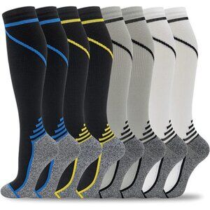 8 Pairs Compression Socks for Men & Women 20-30 mmHg Knee High Nurse
